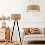 Set de 2 luminaires scunthorpe suspension et lampadaire e27 beige [lux. pro]