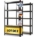 Set 2 rayonnages pour charges lourdes lakota capacit� jusqu� 875 kg utilisable individuellement noir ...