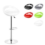 Set de 2 tabouret de bar pour salle � manger willonin� si�ge 360� rotation en plastique blanc hauteur ...