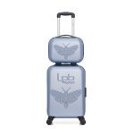 Set de 2 valises francette - h 50 cm 4 roues - bleu - lpb luggage
