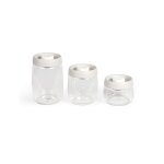 Set de 3 bocaux sous vide - livoo - men401 - 400 ml 800 ml et 12 l - verre borosciliate - compatible ...
