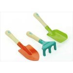 Set de 3 outils de jardinage pour enfant vilac en bois et m�tal - pelle rateau binette - vert