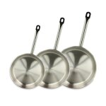 Set de 3 poeles professionnel 24 / 28 / 30cm en acier inoxydable Set de 3 poeles professionnel 24 / 28 / 30cm en acier inoxydable