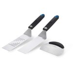 Set 3 ustensiles  plancha: 2 spatules flexibles & un coupe lgumes - napoleon