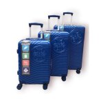Set de 3 valises - gerard pasquier - bleu - abs - rigide - trolley inclus