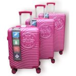 Set de 3 valises - gerard pasquier - fuchisa - abs - coque rigide - trolley inclus