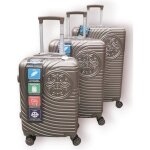 Set de 3 valises - gerard pasquier - gold - abs - rigide - trolley inclus