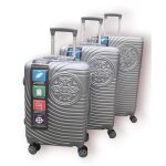 Set de 3 valises - gerard pasquier - silver - abs - 4 roulettes - rigide