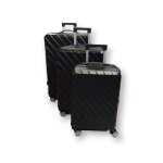 Set de 3 valises - umberto ravelli - noir - abs - coque rigide - trolley inclus