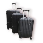 Set de 3 valises - gerard pasquier - noir - abs - rigide - trolley inclus