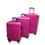 Set de 3 valises - umberto ravelli - fuchsia - coque rigide abs - trolley inclus - mixte