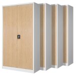 Set de 4 armoire de bureau m�tallique 4 �tag�res t�le dacier rev�tement en poudre 195 cm x 90 cm x 40 ...