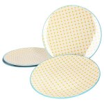 Assiettes plates - ritzenhoff & breker - makina - jaune - porcelaine - set de 4 pices