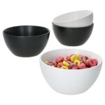 Set de 4 bols  crales nero bianco 400 ml blanc & noir