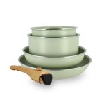 Set de 5 pieces cuisson en aluminium recycle celadon Set de 5 pieces cuisson en aluminium recycle celadon