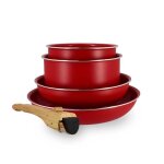 Set de 5 pieces cuisson en aluminium recycle magenta