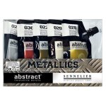 Set de 5 sachets de peinture acrylique abstract sennelier couleurs m�talliques