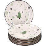 Assiette plate - sapin de nol - set de 6 - faence - compatible lave - vaisselle -  268 cm