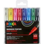 Marqueurs - posca - pc1mc - set de 8 - pointe conique extra - fine - couleurs basiques - opaque