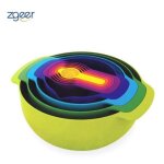 Set de 9 saladiers empilablesbols passoires chinois et doseurs - multicolore