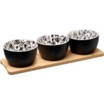 Set apritif 4 pices white floral 31cm noir