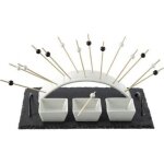 Set apéritif 5 pièces arc 30cm noir & blanc Set apéritif 5 pièces arc 30cm noir & blanc