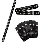 Set de biker - widmann - gants bracelet collier - imitation cuir - blanc et noir