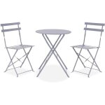 Set bistrot - ensemble repas de jardin - table pliante diam. 60 cm + 2 chaises - acier thermolaqué - ... Set bistrot - ensemble repas de jardin - table pliante diam. 60 cm + 2 chaises - acier thermolaqué - ...