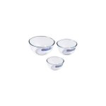 Set de bols pyrex transparent verre borosilicat (3 pcs)