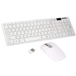 Set clavier blanc mince sans fil + souris optique sans fil pour pc et ordinateur portable