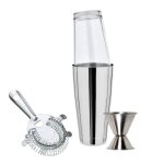 Set de cocktail - boston shaker - m�tal et verre - 2 pi�ces - 500 ml - compatible lave - vaisselle