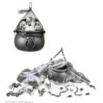 Kit de décoration halloween - widmann - chaudron - crânes - toile et araignée Kit de décoration halloween - widmann - chaudron - crânes - toile et araignée