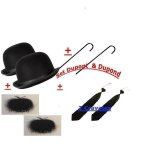 Set de dguisement de dupont et dupond adulte - noir - 8 pices