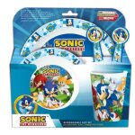 Set d�jeuner vaisselle plastique assiettes verre couverts sonic the hedgehog