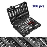 Set doutils à douille avec cliquet - leshp - 108 pièces - coffret solide - noir Set doutils à douille avec cliquet - leshp - 108 pièces - coffret solide - noir
