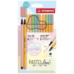 Set de feutres - stabilo - pen 68 et point 88 - couleurs pastel - 12 pices - pointe fine