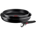Set de casseroles - tefal - ingenio l1539143 - aluminium - poignes amovibles - 24 / 28 cm