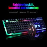 Set de led gaming clavier filaire + souris filaire - professionnel clavier et souris pour gamer - noir ...