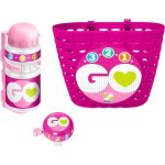 Set ludique stamp - corbeille + bidon + sonnette rose - skids control