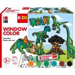 Set de peinture pour fentres marabu kids dinosaur - 8 couleurs