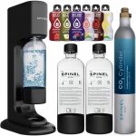 Saturateur eau gazeuse - spinel - bubbleon - 2 bouteilles 1l bpa free - 6 sachets bolero - cylindre co2 ...