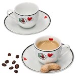 Set de tasses � expresso - ritzenhoff & breker - caffee amore - porcelaine - 4 pi�ces - couleurs italiennes ...