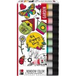 Set window color - marabu - garden - 10 tubes de 25 ml - couleurs vives - pour enfants