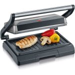 Severin - grill electrique kg2394 - surface cuisson 23x145cm - plaques anti - adhsives - 800w