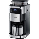 Severin filterkaffeemaschine mit mahlwerk und edelstahl - thermokanne cafetire noir acier inoxydable ...