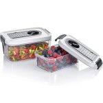 Severin zb3618 lot 2 boites de conservation sans bpa avec valve de mise sous vide - capacite 075 l et ...