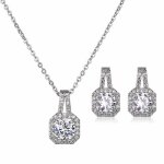 Sharphy coffret bijoux femme - collier + boucles doreilles - gros strass cristal gemmes artificielles ...