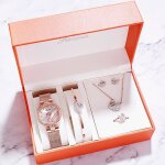 Sharphy coffret bijoux montre femme & bracelet & collier & anneau & boucles doreilles - cygne quartz ...