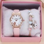 Sharphy coffret montre enfant fille + bracelet lapin ? quartz chat bracelet en cuir �tanche �tudiant ...