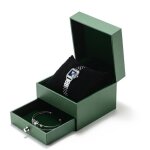 Sharphy coffret montre femme + bracelet - diamant cadran rectangulaire bracelet en acier bleu argent ...